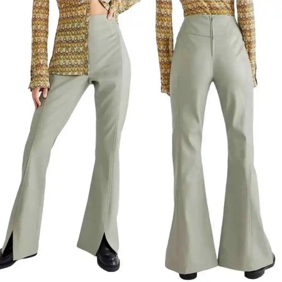 Free People We The Free Real Deal Slit Vegan Pants Seagrass Size 30 - Picture 1 of 14